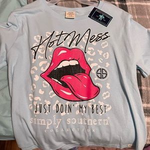 Simply Southern Large Light Blue T-Shirt